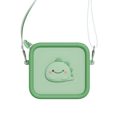 silicon bag, dino green, front view